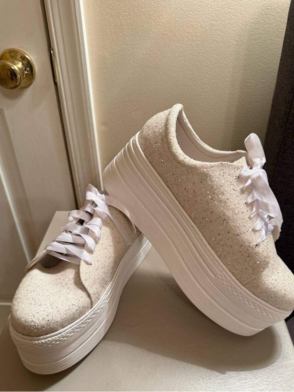 Glitter Wedding Platform Sneakers